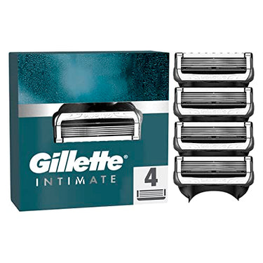 Gillette Intimate Rasierklingen für den Intimbereich, 4 Intimrasierer Ersatzklingen für Nassrasierer mit Gleitstreifen für eine sanfte Anwendung, dermatologisch getestete Klingen für Rasierer im Sale